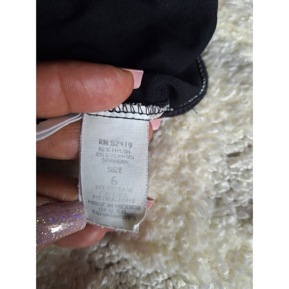 La BLANCA Zip Front One Piece Swimsuit Sz 6 Black Minimalist Beach Lifeguard - Picture 11 of 13